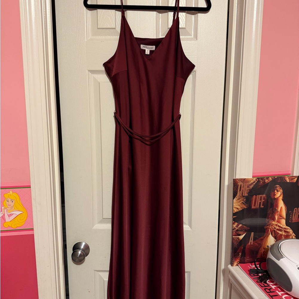 Prologue Deep Red Maxi Dress with Spaghetti Straps